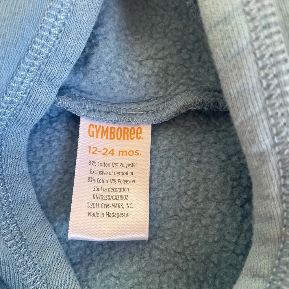 Gymboree Construction Crew Dump Truck Hoodie size 12-24 Months